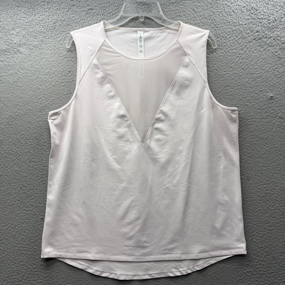 Lululemon Lab Edge Sleeveless Tank Top Tee Plank Luxtreme Mesh Blush Pink 12